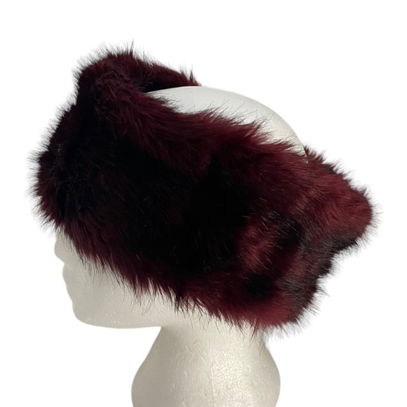 Aldo faux fur infinity black & wine color cozy cold weather head band ear cover - Picture 3 of 13